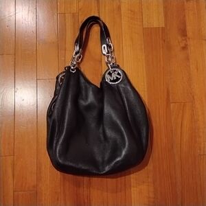 Michael Kors Black Leather Shoulder Bag